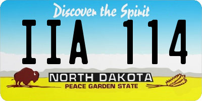 ND license plate IIA114