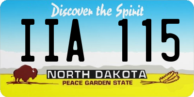 ND license plate IIA115