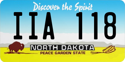 ND license plate IIA118