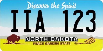 ND license plate IIA123