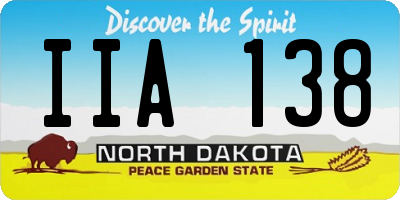 ND license plate IIA138