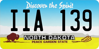ND license plate IIA139