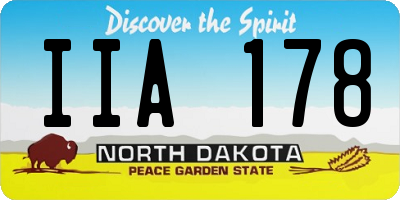 ND license plate IIA178