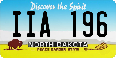 ND license plate IIA196