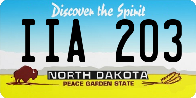 ND license plate IIA203