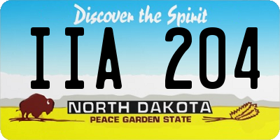 ND license plate IIA204