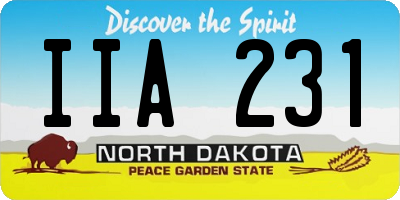 ND license plate IIA231