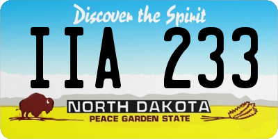 ND license plate IIA233