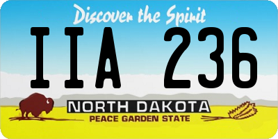 ND license plate IIA236