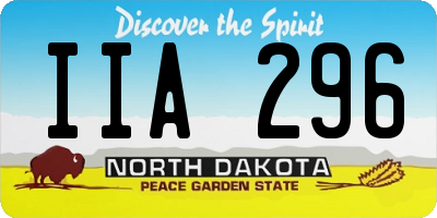 ND license plate IIA296