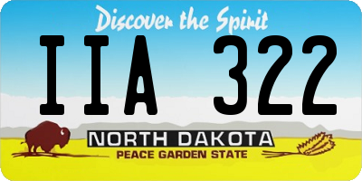 ND license plate IIA322