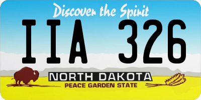 ND license plate IIA326