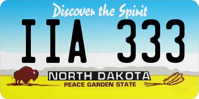 ND license plate IIA333