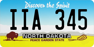 ND license plate IIA345