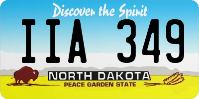 ND license plate IIA349