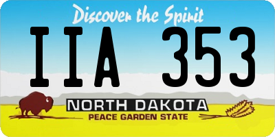 ND license plate IIA353