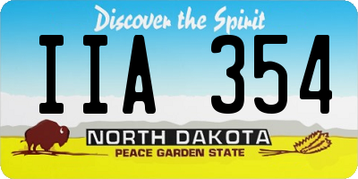 ND license plate IIA354