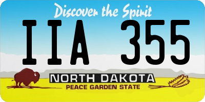 ND license plate IIA355