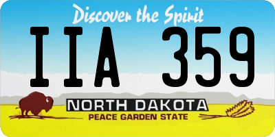 ND license plate IIA359
