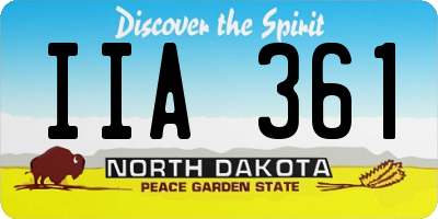 ND license plate IIA361