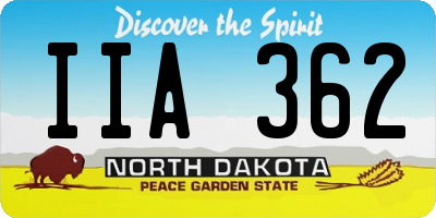 ND license plate IIA362