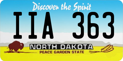 ND license plate IIA363