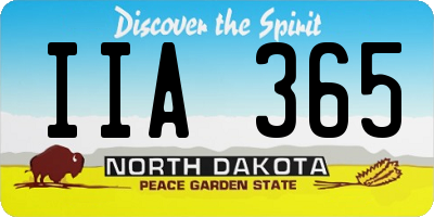 ND license plate IIA365