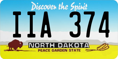 ND license plate IIA374