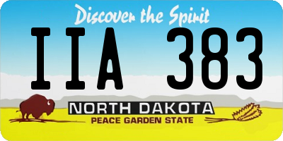 ND license plate IIA383
