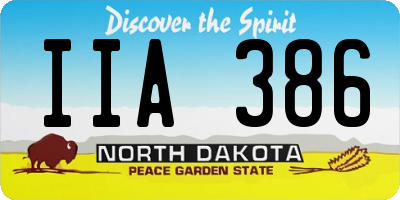 ND license plate IIA386