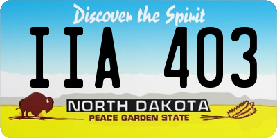 ND license plate IIA403