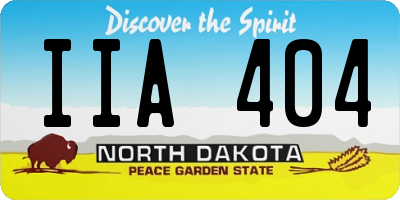 ND license plate IIA404