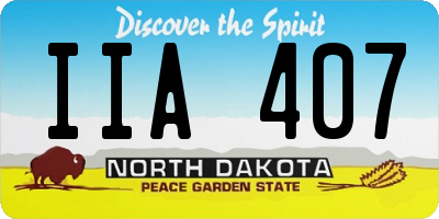 ND license plate IIA407