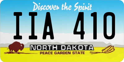 ND license plate IIA410