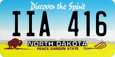 ND license plate IIA416