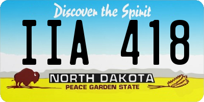 ND license plate IIA418