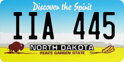 ND license plate IIA445