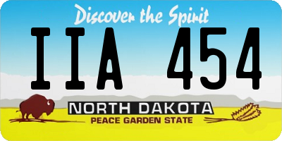 ND license plate IIA454