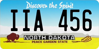 ND license plate IIA456