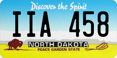 ND license plate IIA458