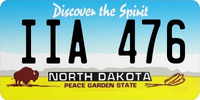 ND license plate IIA476