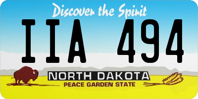 ND license plate IIA494