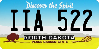 ND license plate IIA522