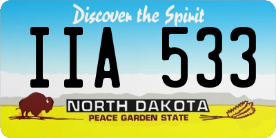ND license plate IIA533