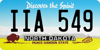 ND license plate IIA549