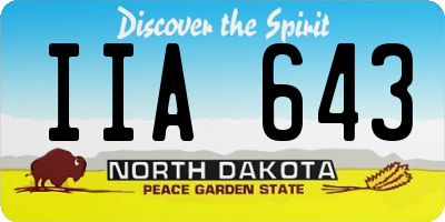 ND license plate IIA643