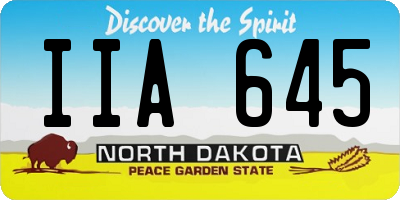 ND license plate IIA645