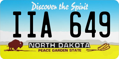 ND license plate IIA649