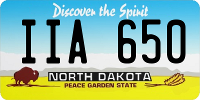 ND license plate IIA650