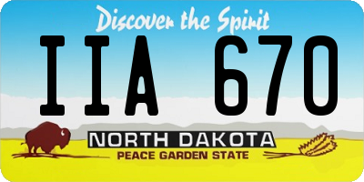 ND license plate IIA670
